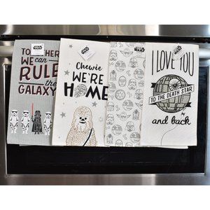 Star Wars Kitchen Towels Variety-Darth Vader/Chewbacca/Icons/Death Star-Set of 4